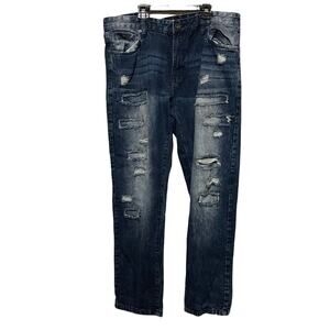 Men's South Pole Distressed Straight Jeans